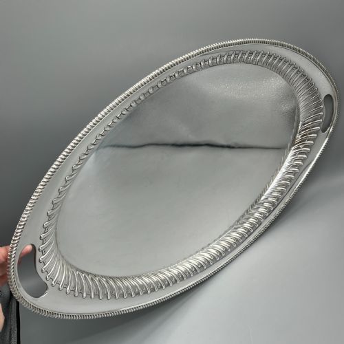 LARGE SILVER PLATED BUTLER SERVING TRAY BY ELKINGTON CO - ADDITIONAL PHOTO 8