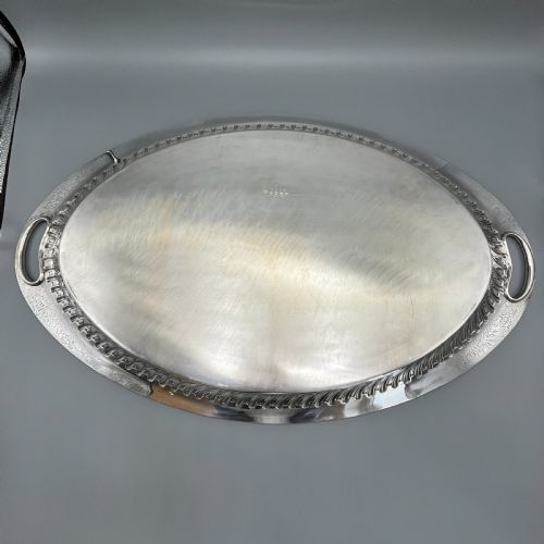 LARGE SILVER PLATED BUTLER SERVING TRAY BY ELKINGTON CO - ADDITIONAL PHOTO 16