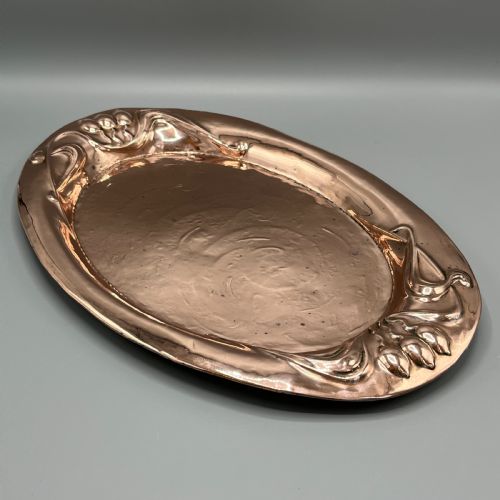 ART NOUVEAU EMBOSSED COPPER TRAY - ADDITIONAL PHOTO 2