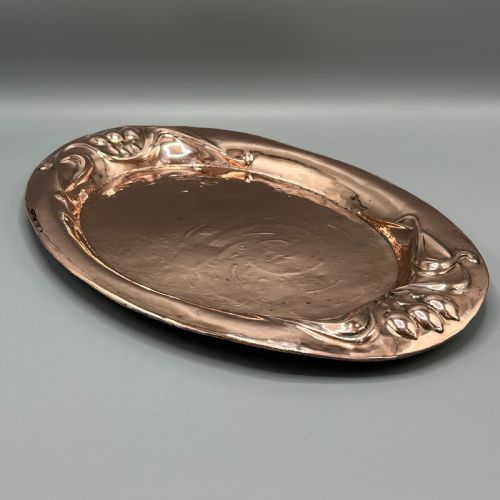 ART NOUVEAU EMBOSSED COPPER TRAY - ADDITIONAL PHOTO 3
