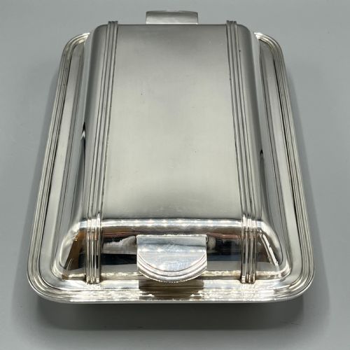 ART DECO SILVER PLATED ENTRE SERVING DISH BY ELKINGTON CO - ADDITIONAL PHOTO 2