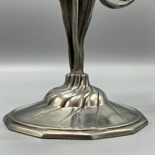 PAIR ART NOUVEAU GERMAN PEWTER CANDELABRAS BY ORIVIT - ADDITIONAL PHOTO 14