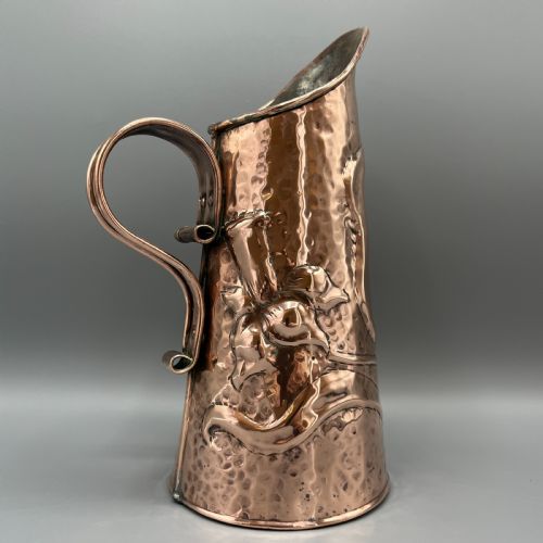 ARTS CRAFTS EMBOSSED COPPER DAFFODIL JUG - ADDITIONAL PHOTO 6