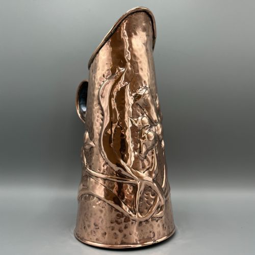 ARTS CRAFTS EMBOSSED COPPER DAFFODIL JUG - ADDITIONAL PHOTO 9