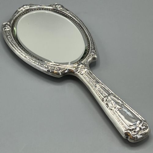 ART NOUVEAU STERLING SILVER HAND MIRROR WITH EMBOSSED BIRDS - ADDITIONAL PHOTO 15
