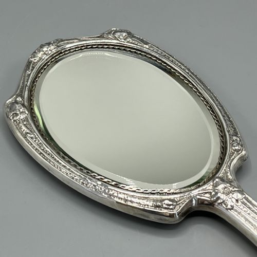 ART NOUVEAU STERLING SILVER HAND MIRROR WITH EMBOSSED BIRDS - ADDITIONAL PHOTO 17