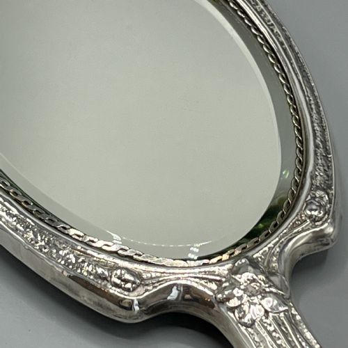 ART NOUVEAU STERLING SILVER HAND MIRROR WITH EMBOSSED BIRDS - ADDITIONAL PHOTO 18
