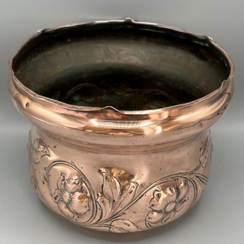 ART NOUVEAU COPPER INDOOR PLANTER JARDINIERE - ADDITIONAL PHOTO 1