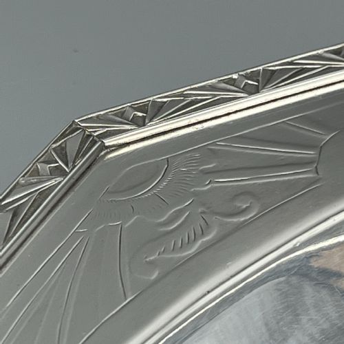 FRENCH ART DECO SILVER PLATED BREAD BASKET FRUIT BOWL SERVING DISH C1930 - ADDITIONAL PHOTO 7