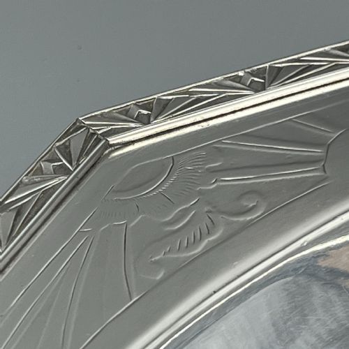 FRENCH ART DECO SILVER PLATED BREAD BASKET FRUIT BOWL SERVING DISH C1930 - ADDITIONAL PHOTO 8