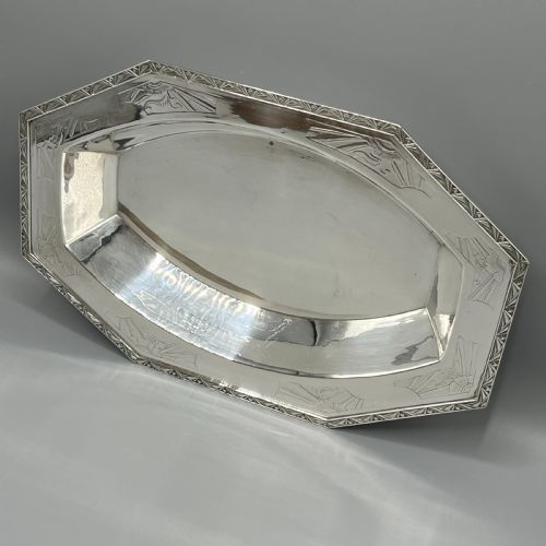 FRENCH ART DECO SILVER PLATED BREAD BASKET FRUIT BOWL SERVING DISH C1930 - ADDITIONAL PHOTO 16
