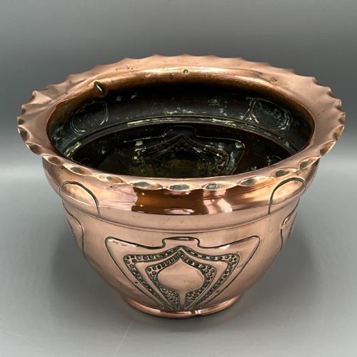 ART NOUVEAU COPPER INDOOR PLANTER JARDINIERE - ADDITIONAL PHOTO 6