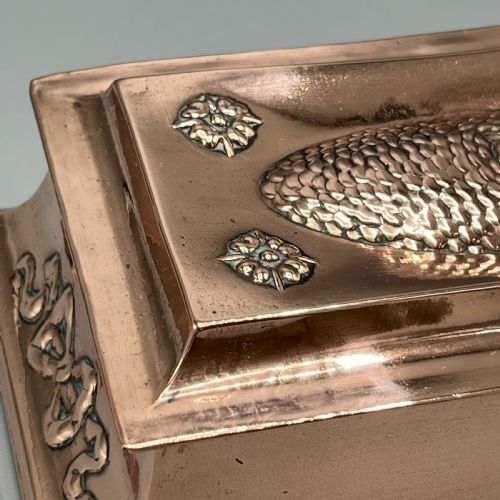 ANTIQUE COPPER EMBOSSED CIGARETTE BOX - ADDITIONAL PHOTO 7