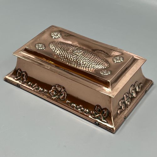 ANTIQUE COPPER EMBOSSED CIGARETTE BOX - ADDITIONAL PHOTO 8
