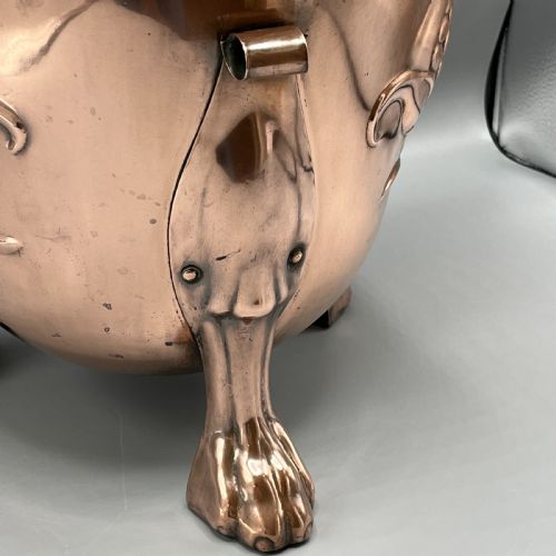 LARGE ART NOUVEAU COPPER FOOTED PLANTER JARDINIERE - ADDITIONAL PHOTO 7