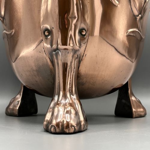 LARGE ART NOUVEAU COPPER FOOTED PLANTER JARDINIERE - ADDITIONAL PHOTO 13