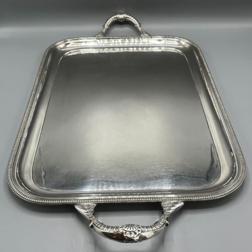 LARGE ART DECO SILVER PLATED BUTLER SERVING TRAY BY MAPPIN WEBB - ADDITIONAL PHOTO 2