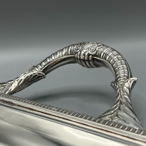 LARGE ART DECO SILVER PLATED BUTLER SERVING TRAY BY MAPPIN WEBB - ADDITIONAL PHOTO 6