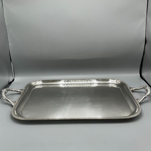 LARGE ART DECO SILVER PLATED BUTLER SERVING TRAY BY MAPPIN WEBB - ADDITIONAL PHOTO 7