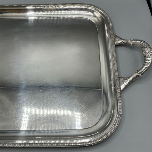 LARGE ART DECO SILVER PLATED BUTLER SERVING TRAY BY MAPPIN WEBB - ADDITIONAL PHOTO 10