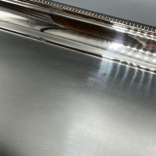 LARGE ART DECO SILVER PLATED BUTLER SERVING TRAY BY MAPPIN WEBB - ADDITIONAL PHOTO 12