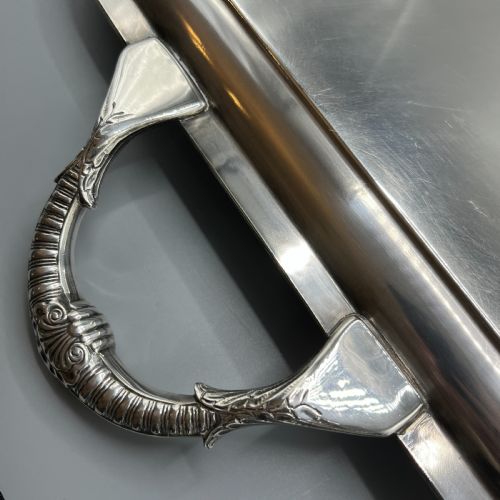 LARGE ART DECO SILVER PLATED BUTLER SERVING TRAY BY MAPPIN WEBB - ADDITIONAL PHOTO 19
