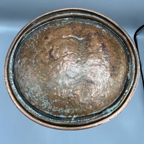 VICTORIAN SOLID COPPER COAL SCUTTLE BUCKET WITH EMBOSSED COAT OF ARMS - ADDITIONAL PHOTO 20