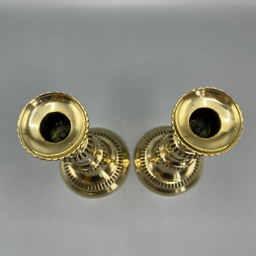 PAIR VICTORIAN SOLID BRASS CANDLESTICKS - ADDITIONAL PHOTO 8