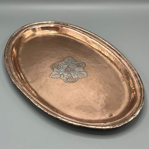 arts crafts solid copper tray by hugh wallis - CATEGORY: ANTIQUE METAL - DATED 1900