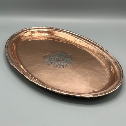 ARTS CRAFTS SOLID COPPER TRAY BY HUGH WALLIS - ADDITIONAL PHOTO 3