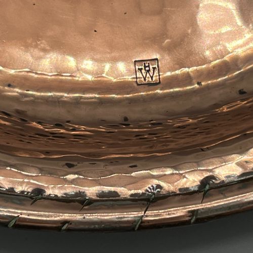 LARGE ARTS CRAFTS SOLID COPPER TRAY BY HUGH WALLIS - ADDITIONAL PHOTO 5