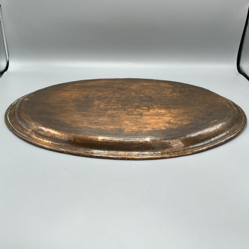 LARGE ARTS CRAFTS SOLID COPPER TRAY BY HUGH WALLIS - ADDITIONAL PHOTO 17
