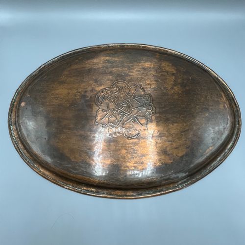 LARGE ARTS CRAFTS SOLID COPPER TRAY BY HUGH WALLIS - ADDITIONAL PHOTO 18