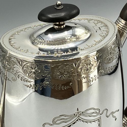 ANTIQUE SILVER PLATED COFFEE POT SUGAR BOWL CREAMER JUG SET - ADDITIONAL PHOTO 5