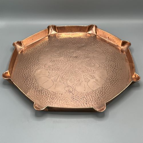 LARGE ART NOUVEAU COPPER TRAY BY J F POOL HAYLE CORNWALL - ADDITIONAL PHOTO 5