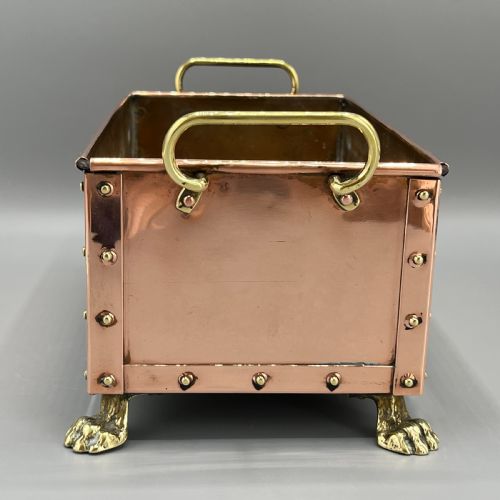 ANTIQUE COPPER RIVETED RECTANGULAR PLANTER TROUGH WINDOWSILL PLANT POT - ADDITIONAL PHOTO 7