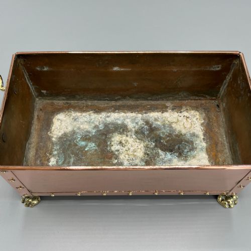 ANTIQUE COPPER RIVETED RECTANGULAR PLANTER TROUGH WINDOWSILL PLANT POT - ADDITIONAL PHOTO 11