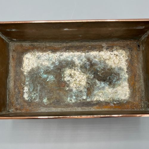 ANTIQUE COPPER RIVETED RECTANGULAR PLANTER TROUGH WINDOWSILL PLANT POT - ADDITIONAL PHOTO 12