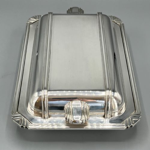 ART DECO SILVER PLATED ENTREE SERVING DISH BY WALKER HALL - ADDITIONAL PHOTO 4