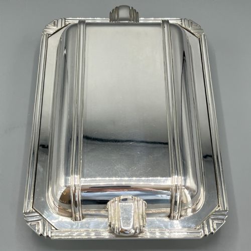 ART DECO SILVER PLATED ENTREE SERVING DISH BY WALKER HALL - ADDITIONAL PHOTO 5