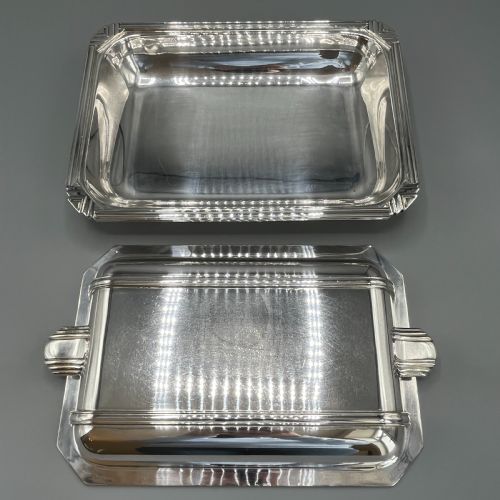 ART DECO SILVER PLATED ENTREE SERVING DISH BY WALKER HALL - ADDITIONAL PHOTO 11