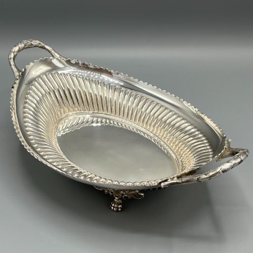 fig 1. Victorian Silver Plated Bread Basket / Fruit Dish By Walker & Hall