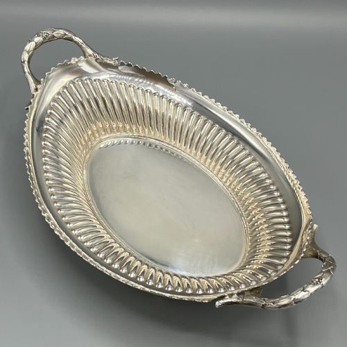 fig 2. Victorian Silver Plated Bread Basket / Fruit Dish By Walker & Hall