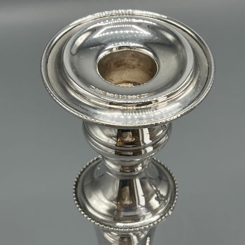 PAIR ENGLISH SILVER PLATED CANDLESTICKS - ADDITIONAL PHOTO 8