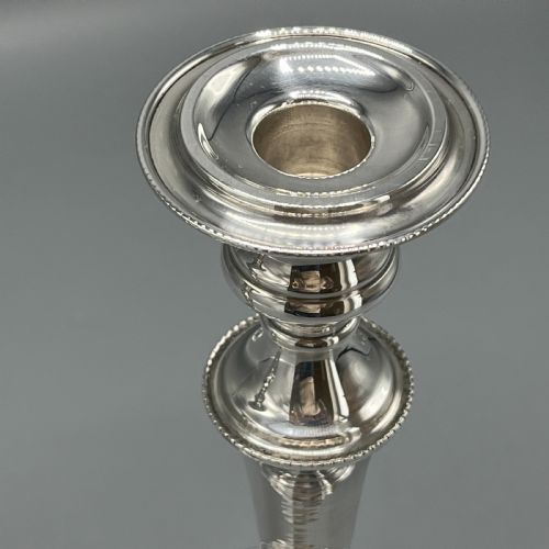 PAIR ENGLISH SILVER PLATED CANDLESTICKS - ADDITIONAL PHOTO 9