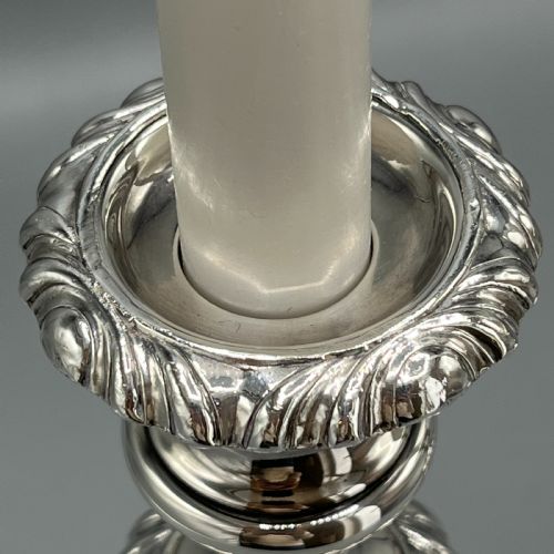 LARGE PAIR SILVER PLATED CANDLESTICKS - ADDITIONAL PHOTO 6