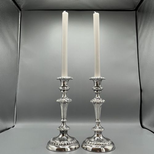 LARGE PAIR SILVER PLATED CANDLESTICKS - ADDITIONAL PHOTO 7