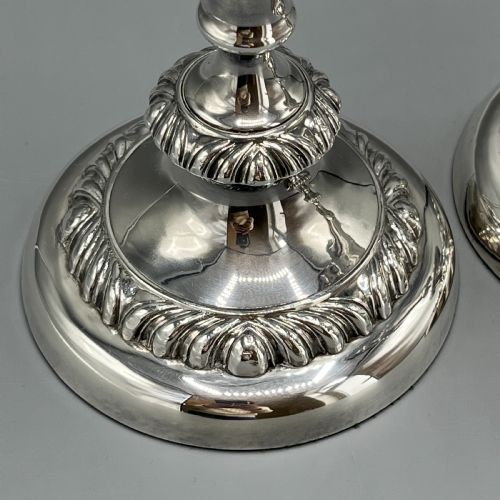 LARGE PAIR SILVER PLATED CANDLESTICKS - ADDITIONAL PHOTO 8
