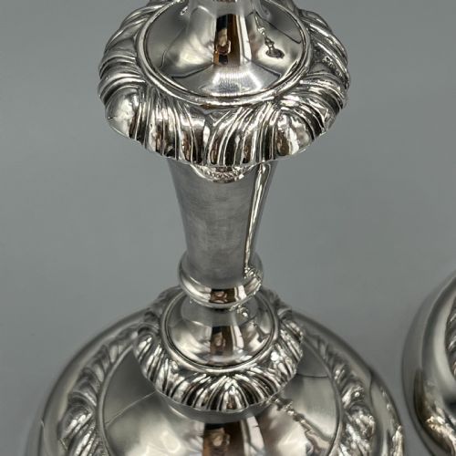LARGE PAIR SILVER PLATED CANDLESTICKS - ADDITIONAL PHOTO 9
