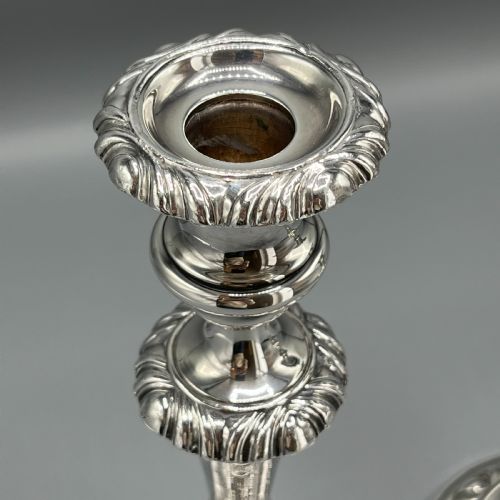 LARGE PAIR SILVER PLATED CANDLESTICKS - ADDITIONAL PHOTO 10